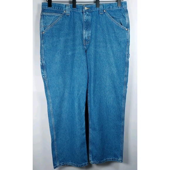 Saddlebred Mens Carpenter Jeans Straight Leg Blue Denim Style 8933 42W X 30 - Picture 1 of 10